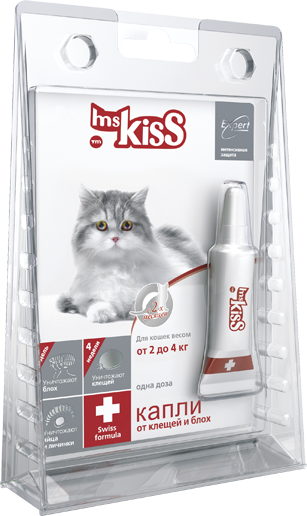 Капли для кошек Ms.Kiss от паразитов 2-4 кг.