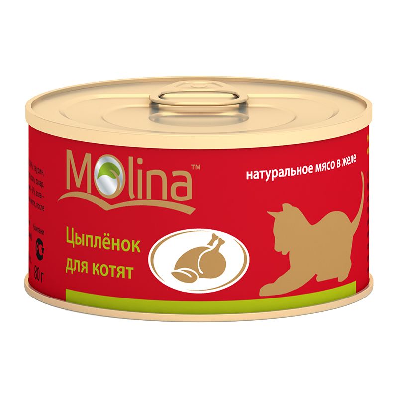 Консервы для котят Molina цыпленок 0,08 кг.